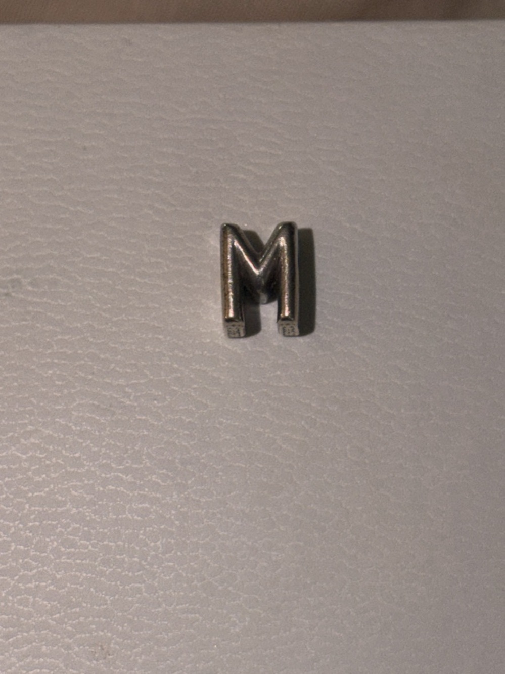 Silver 'M' Letter Charm for Accessories